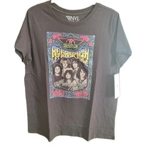 Torrid AEROSMITH Gray Graphic T Shirt Tee Relaxed Fit NEW Size 0 Banf Rock